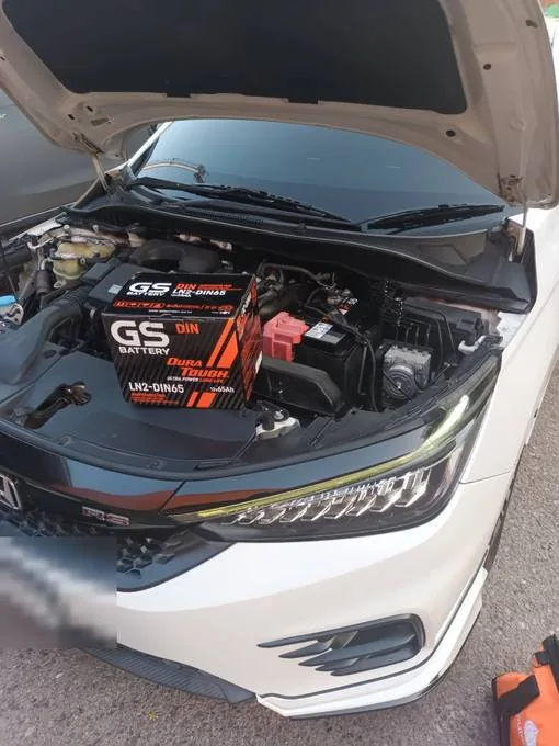 ติดตั้งแบต GS DIN ให้ Honda City RS
